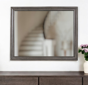 37" Gray Wood Framed Accent Mirror - 608219313012