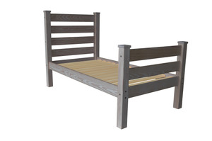 Gray Solid Wood Twin Bed Frame - 608219113018