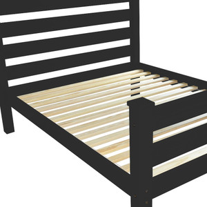 Black Solid Wood Twin Bed Frame - 608219107222