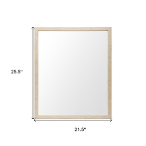 26" Tan Framed Bathroom Vanity Mirror