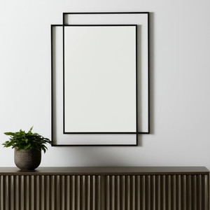 43" Gray Metal Double Frame Accent Mirror