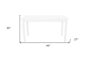 48" White Solid Wood Dining Table