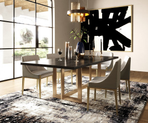 Gray And Brass Upholstered Fabric Dining Side Chair - 608219295844