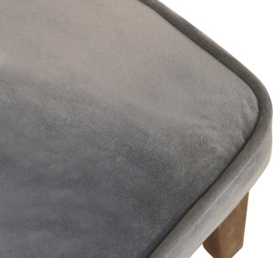 Set of Two Gray And Brown Upholstered Velvet Dining Parsons Chairs - 608219397715