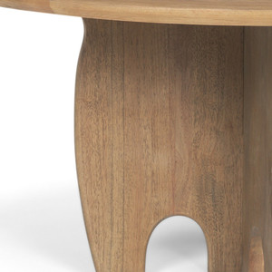 59" Brown Solid Wood Pedestal Base Round Top Dining Table