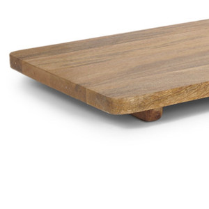 Set of Two Natural Solid Wood Handmade Serve Boards With Handles - 880016857108