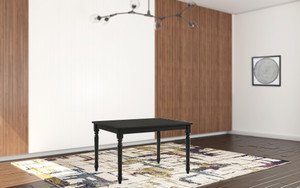 48" Black Solid Wood Dining Table