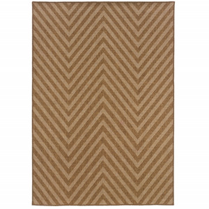 4' X 6' Tan Geometric Stain Resistant Indoor Outdoor Area Rug - 606114572169