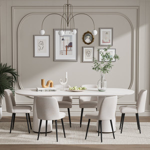 Set of Two Beige And Black Upholstered Fabric Dining Side Chairs