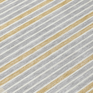 8' X 10' Gray And Silver Striped Washable Indoor Outdoor Area Rug Transitional Style - Gray, Silver Color