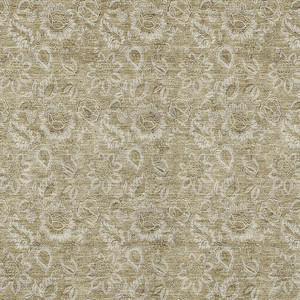 10' X 14' Beige Taupe And Brown Floral Washable Indoor Outdoor Area Rug