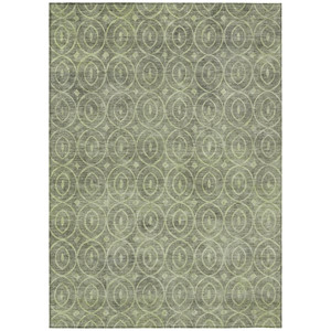 10' X 14' Artichoke Green Geometric Washable Indoor Outdoor Area Rug