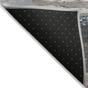 9' X 12' Black Abstract Washable Indoor Outdoor Area Rug