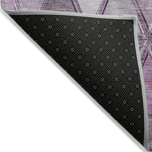 9' X 12' Merlot Purple And Lavender Geometric Washable Indoor Outdoor Area Rug