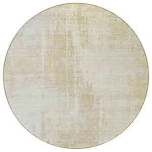 8' Beige And Taupe Round Abstract Washable Indoor Outdoor Area Rug