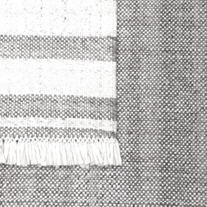 8' X 10' Gray Striped Handmade Indoor Outdoor Area Rug