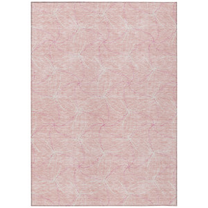8' X 10' Pink And Ivory Geometric Washable Indoor Outdoor Area Rug - 880016522020