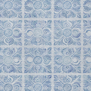 8' X 10' Sky Blue And Denim Blue Medallion Washable Indoor Outdoor Area Rug