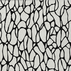 8' X 10' Ivory And Black Geometric Washable Indoor Outdoor Area Rug
