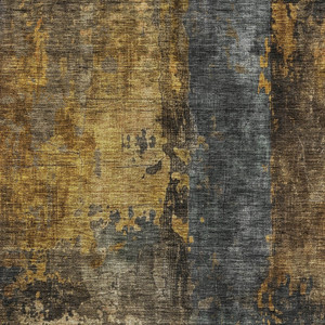10' X 14' Gray Brown And Gold Abstract Washable Indoor Outdoor Area Rug