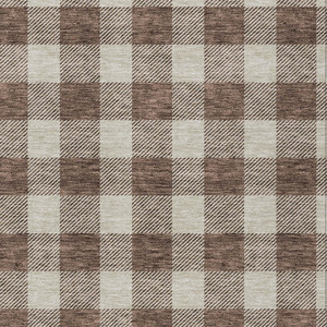 8' X 10' Brown And Beige Plaid Washable Indoor Outdoor Area Rug
