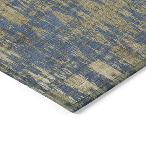 8' X 10' Blue Taupe And Beige Moroccan Washable Indoor Outdoor Area Rug