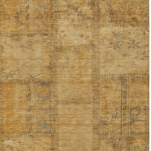 8' X 10' Peach Gray And Charcoal Patchwork Washable Indoor Outdoor Area Rug