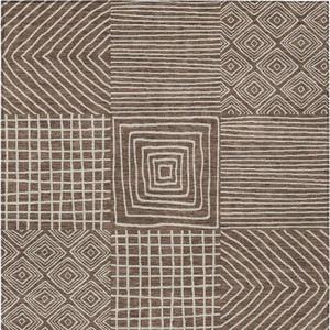 10' X 14' Brown And Ivory Geometric Washable Indoor Outdoor Area Rug - 608219224165