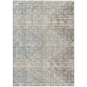 9' X 12' Beige And Gray Geometric Washable Indoor Outdoor Area Rug - Beige, Gray