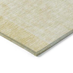 9' X 12' Gold Ivory And Yellow Geometric Washable Indoor Outdoor Area Rug