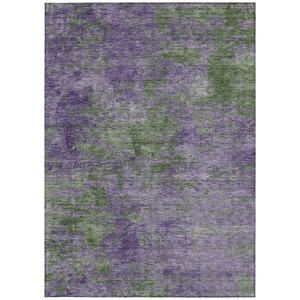 8' X 10' Purple And Green Abstract Washable Indoor Outdoor Area Rug Transitional Style - Purple, Green Color