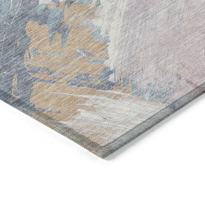 8' Pink Mauve And Lavender Round Abstract Washable Indoor Outdoor Area Rug