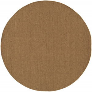 8' Round Tan Round Stain Resistant Indoor Outdoor Area Rug - 606114568537