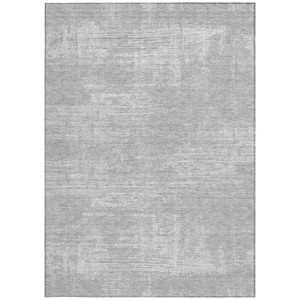 10' X 14' Silver And Gray Abstract Washable Indoor Outdoor Area Rug - 608219295288