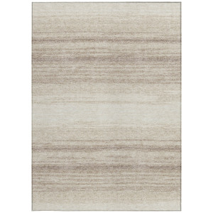 9' X 12' Ivory And Beige Abstract Washable Indoor Outdoor Area Rug Transitional Style - Ivory, Beige Color