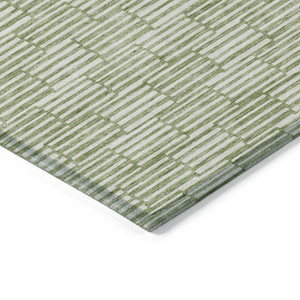 10' X 14' Green And Ivory Geometric Washable Indoor Outdoor Area Rug Transitional Style - Green, Ivory Color