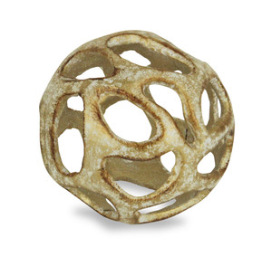 4" Rustic Gold Cast Iron Abstract Decorative Orb - 4512839575605 4" Rustic Gold Cast Iron Abstract Decorative Orb - 4512839575605