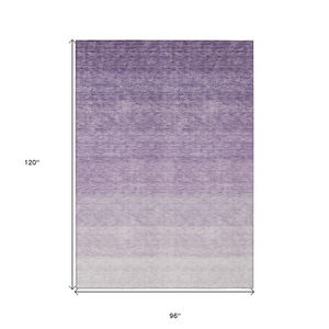 8' X 10' Purple And Lavender Ombre Washable Indoor Outdoor Area Rug