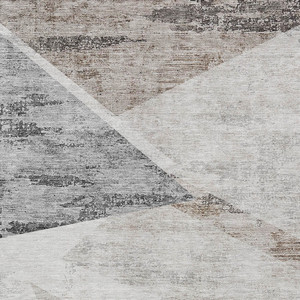 10' X 14' Silver Beige And Gray Abstract Washable Indoor Outdoor Area Rug