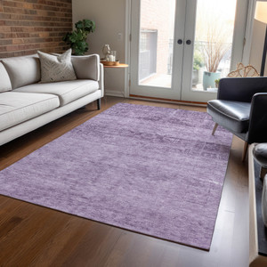 10' X 14' Plum And Purple Medallion Washable Indoor Outdoor Area Rug