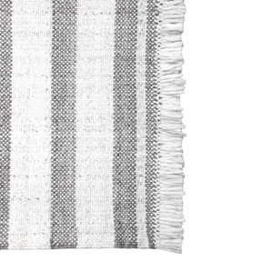 5' X 7' Gray Striped Handmade Indoor Outdoor Area Rug - Gray