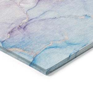 9' X 12' Purple Abstract Washable Indoor Outdoor Area Rug