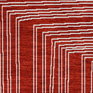 8' X 10' Red And Ivory Geometric Washable Indoor Outdoor Area Rug - 608219163020