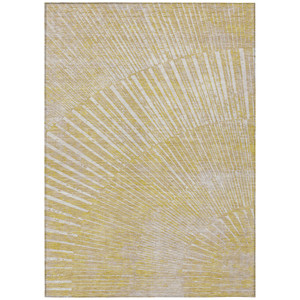 9' X 12' Wheat Abstract Washable Non Skid Indoor Outdoor Area Rug