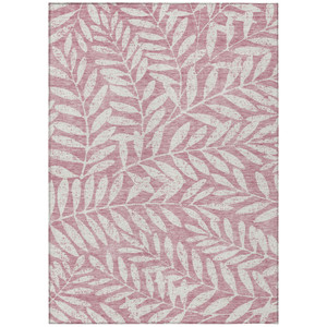 10' X 14' Blush And Ivory Floral Washable Indoor Outdoor Area Rug - Blush, Ivory