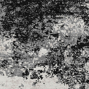 8' X 10' Black Gray And Ivory Abstract Washable Indoor Outdoor Area Rug Transitional Style - Black, Gray, Ivory Color