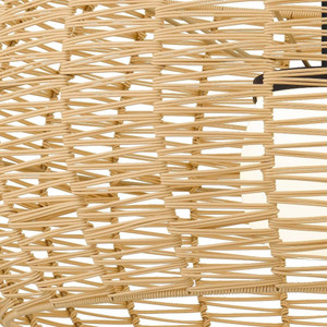 Natural And Black Rattan And Metal LED Dimmable Outdoor Hanging Pendent Light - 880016697445