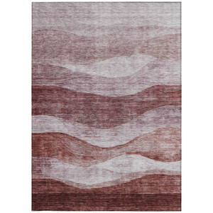 9' X 12' Blush And Brown Abstract Washable Indoor Outdoor Area Rug