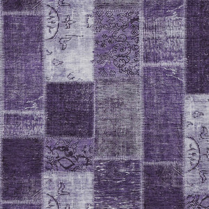 8' X 10' Purple Eggplant And Lavender Patchwork Washable Indoor Outdoor Area Rug