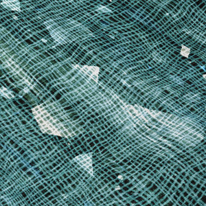 8' Teal Blue And Ivory Round Abstract Washable Indoor Outdoor Area Rug - 880016405026